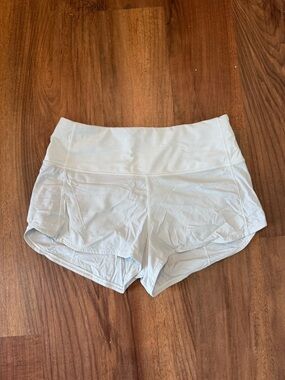 lululemon athletica White Athletic Shorts with Wide Waistband